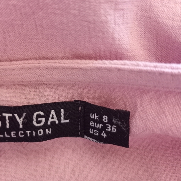 Nasty Gal Pastel Lavender Twist Front Casual Bohemian Cut Out Button Down Maxi - Picture 5 of 7